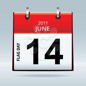 red top flag icon symbol with flag day date and blue background