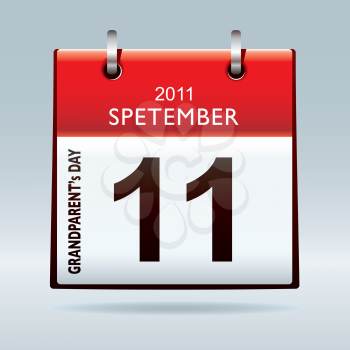 Celebrate grandparents day with this red calendar icon in september