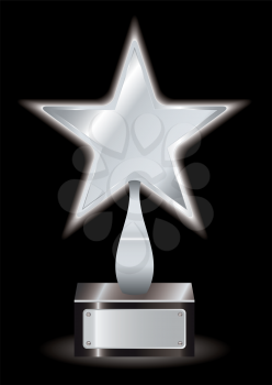 Metal silver star award with space for your own text