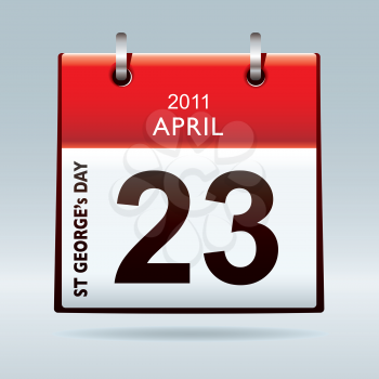 St georges day calendar icon bank holiday concept
