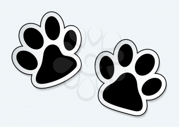 Animal paw prints icons with shadow effect