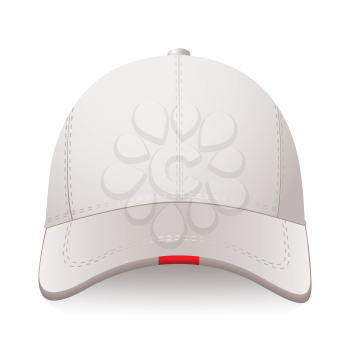 White sports cap with red label and room for your text