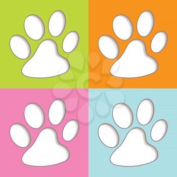 Bright fun colourful animal print icons with shadow