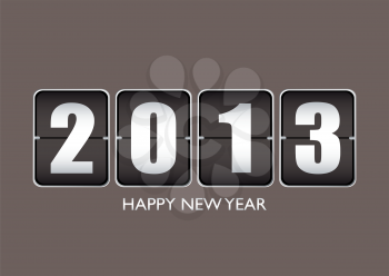 Happy new year 2013 background with ticker date calendar