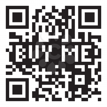 Simple modern qr code with buy me for shopping icon