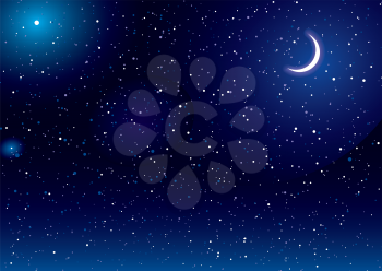 Space scene with stars and moon ideal desktop background
