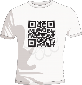 Business qr code concept with white T Shirt