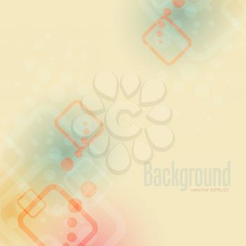 Royalty Free Clipart Image of a Background With Squares and Dots