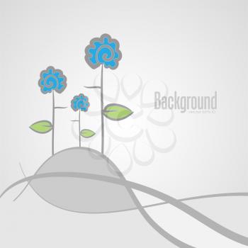 Royalty Free Clipart Image of a Background With Abstract Flowers