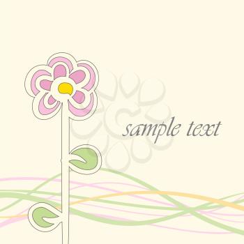 Royalty Free Clipart Image of an Abstract Flower and Space for Text