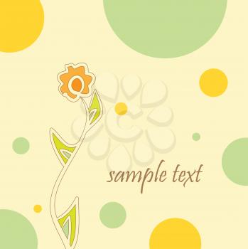 Royalty Free Clipart Image of a Circle and Flower Background With Space for Text