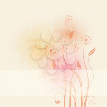 Royalty Free Clipart Image of a Flowers on a Soft Background