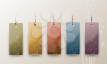 Royalty Free Clipart Image of a Set of Blank Tags