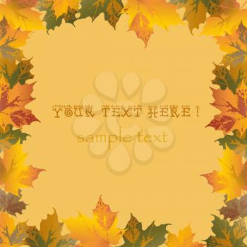 Royalty Free Clipart Image of an Autumn Leaf Border With Space for Text