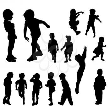 Royalty Free Clipart Image of Children Silhouettes