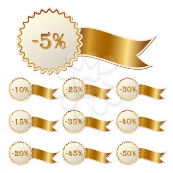 Royalty Free Clipart Image of a Set of Discount Labels