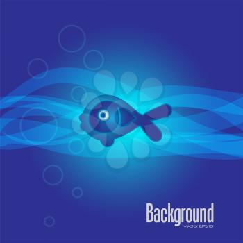 Royalty Free Clipart Image of a Fish Underwater