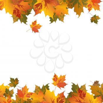 Royalty Free Clipart Image of a Frame of Autumn Leaves