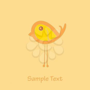 Royalty Free Clipart Image of a Little Bird With Space for Text