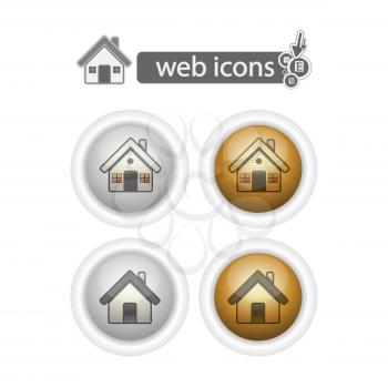 Royalty Free Clipart Image of a Set of Home Web Icons