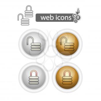 Royalty Free Clipart Image of a Lock and Unlock Icons