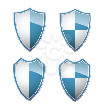 Royalty Free Clipart Image of Four Shields