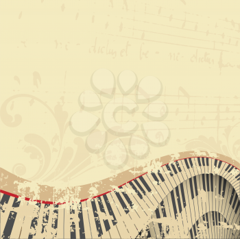 Royalty Free Clipart Image of a Grungy Musical Background