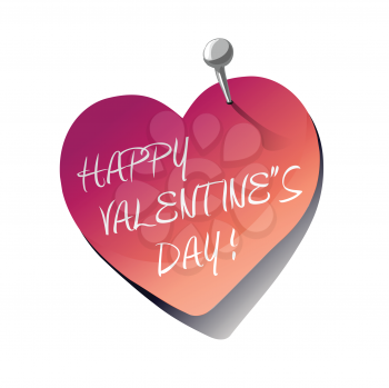Royalty Free Clipart Image of a Happy Valentine's Day Sticky Note