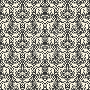   Seamless ornamental pattern  with hand drawn ornaments.