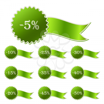 Discount labels collection isolated on white.  illustration.