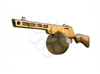 Royalty Free Clipart Image of a Gold Weapon