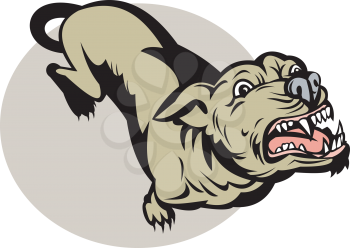 Royalty Free Clipart Image of an Angry Barking Dog