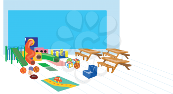 Royalty Free Clipart Image of a Children's Play Area
