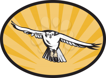 Royalty Free Clipart Image of a Bird Flying