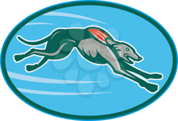 Royalty Free Clipart Image of a Running Greyhound