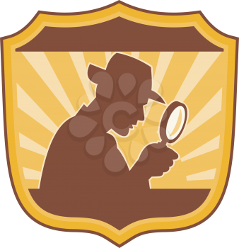Royalty Free Clipart Image of a Man With a Magnifying Glass