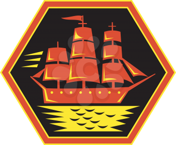 Royalty Free Clipart Image of a Clipper Ship
