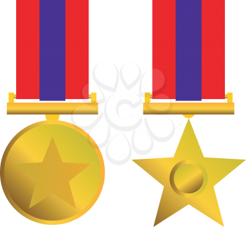 Royalty Free Clipart Image of Gold Medals