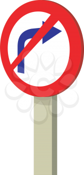 Royalty Free Clipart Image of a No Right Turn Sign