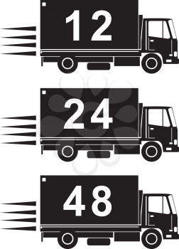 Royalty Free Clipart Image of Truck Vans