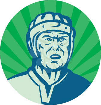 Royalty Free Clipart Image of a Rugby Player's Headgear