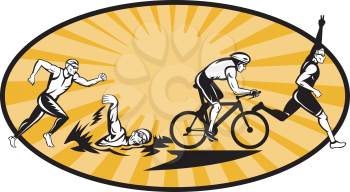 Royalty Free Clipart Image of Triathlon Events