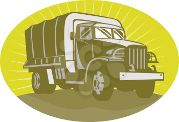 Royalty Free Clipart Image of an Army Truck