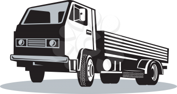 Royalty Free Clipart Image of a Flatbed Truck