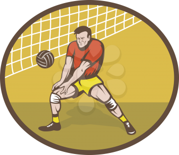 Royalty Free Clipart Image of a Volleyball Player
