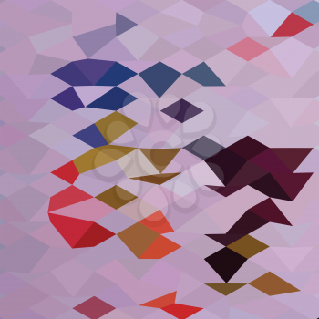 Low polygon style illustration of a clowns abstract background.