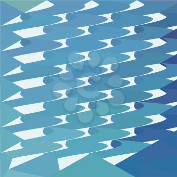 Low polygon style illustration of a green fish hooks abstract background.