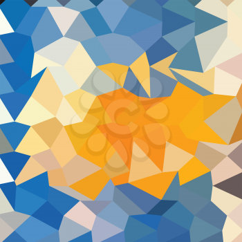 Low polygon style illustration of azure blue abstract geometric background.