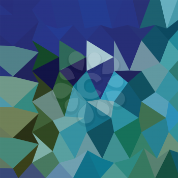 Low polygon style illustration of a blue pigment abstract geometric background.