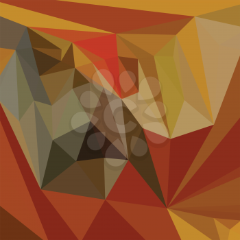 Low polygon style illustration of mahogany brown abstract geometric background.